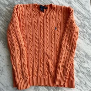 Ralph Lauren orange cable knit xs